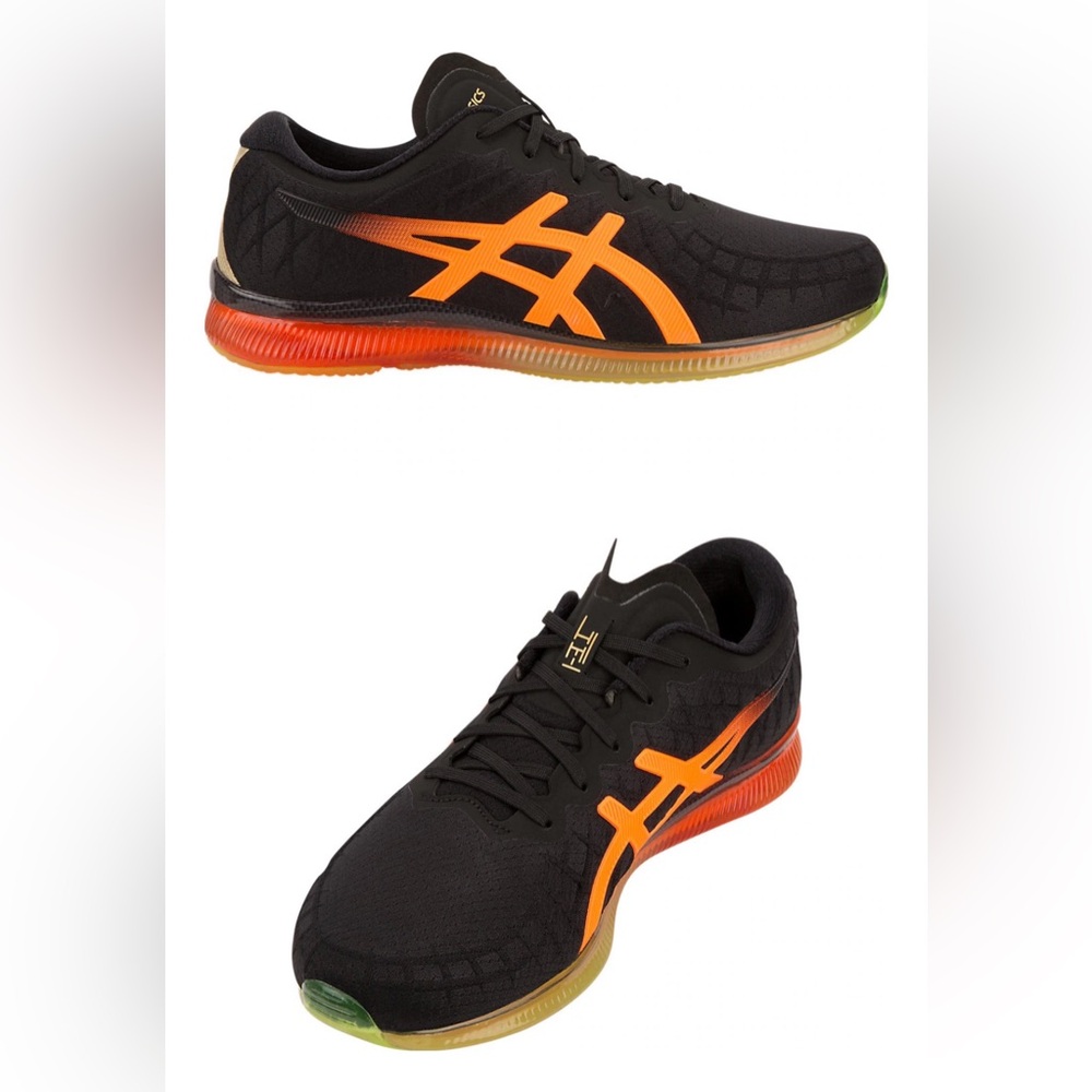 ASICS Black with Orange Accents Athletic Shoes